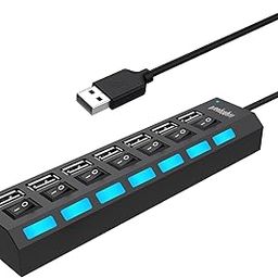 isightguard USB Hub, 7-Port USB 2.0 Hub With Individual LED Lit Power Switches-25