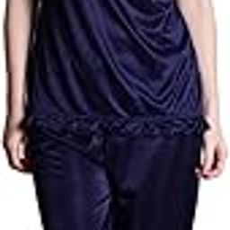 Women's Satin Plain/Solid Top and Pyjama Set Pack of 1-picture-56