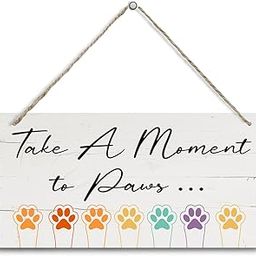 rdejxgvl Pet Decoration, Dog Paws Decor, Dog Wall Art, Rustic Wooden Sign, 30x15cm, Engineered Wood, Multi-Purpose Home & Outdoor Decor-image-32