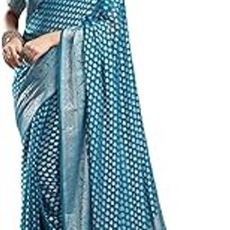 satrani Women's Georgette Banarasi Jacquard Saree with Unstitched Blouse Piece-picture-17