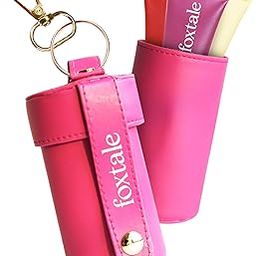 Foxtale Lip Pouch | Luxury Leather Lip Gloss Bag, Mini Lipstick Case with Keychain | Travel Friendly | Lip Balm Storage Holder-image-69