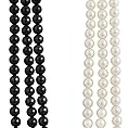 Pearl Multi-Layered Necklace - Long Jewelry Set Traditionally Styled for Women, Black & White Moti Beads,Aesthetic Multilayer Neckpiece - Rani Haar Mala Jewelry, Gift for mom, Mother's day Gift-image-24