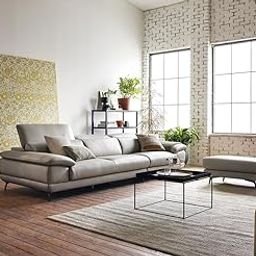 Fabrique Windsor 4 Seater with Puffy Leatherette Chalk White Sofa Set with Moveable Headrest | Modern Furniture for Home Office & Living Room | Lightweight Design & Stainless Steel Legs-image-75