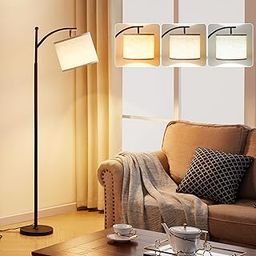 Ambimall Floor Lamps for Living Room with 3 Color Temperatures, Standing Lamp Tall with Adjustable Linen Shade, Tall Lamps for Living Room Bedroom Office Classroom Dorm Room, 9W Bulb Included-image-54