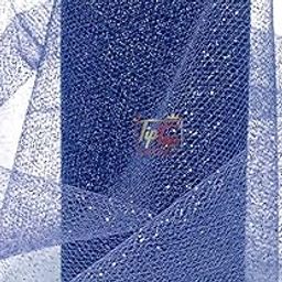 Tiptop Decoration Premium Net Fabric Mesh Glitter Cloth (5 Meters) (Width:-25 Inch) (Midnight Blue)-image-43