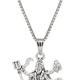 Kali Maa Silver Religious Stainless Steel Pendant Neckpiece Stylish & Fancy Necklace for All Men & Women-image-99