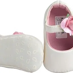 hopscotch Girls Cream Fabric Floral Applique Booties UK: 3.5-picture-26