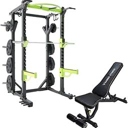 Gamma Fitness Commercial Half Power Rack CPR-100 with Adjutable Exercise Gym Bench AB-201 | for Commercial Gym or Home Gym Setup-picture-1