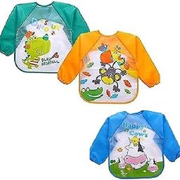 CHILDCHICCHILDCHIC Feeding Bib Full Sleeves Washable Waterproof For Babies Kids New Born Baby Products Toddler Travelling Smock for Eating Feeding 0 To 2 Years Soft-picture-1