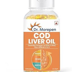 Dr. Morepen COD Liver Oil Capsules | Finest Natural Omega 3, EPA & DHA | Pack of 100 Softgels-26
