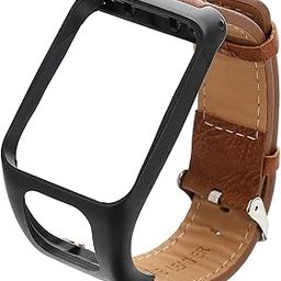 Leather Watch Bands Strap Replacement Super Soft Durable Wristband Men Women Compatible for Tomtom Runner 3 Tomtom Adventurer Brown-image-13