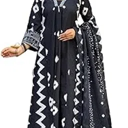 klosia Viscose Women Printed A-Line Kurta Pant with Dupatta-picture-3