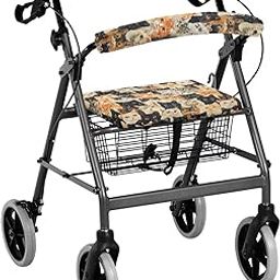 Luarisgur Funny Cat Walkers for Seniors with Seat Gift Covers Pattern Rollator Walker Accessories for Seniors Universal Rollator Walker Seat and Backrest Covers Removable & Washable-image-1