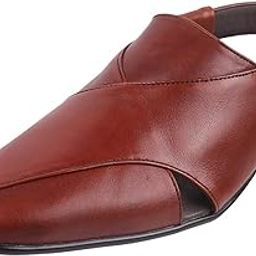 Men Maroon Leather Pathanis 7-UK (41 EU)-picture-4