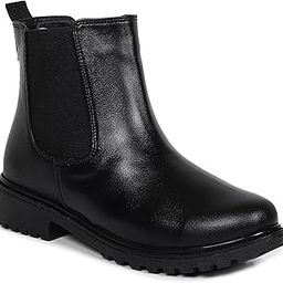 Classic Chelsea Boots, Black Leather, Elastic Side Panels, Chunky Lug Sole-image-56