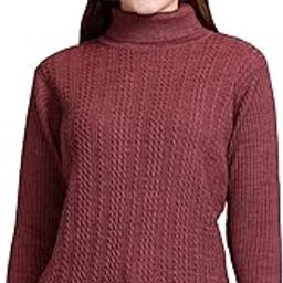 Women's High Neck Knitted Woolen Sweater-image-19