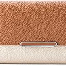 Womens Faux Leather Avril Dual Tone Daily Tan Wallet-picture-3