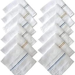 Gajansh 20x20 inch Premium Cotton with multicolor stripes Handkerchief/Hankey for Men (Pack of 12)-image-19