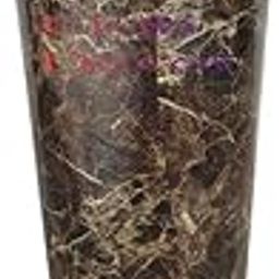 C.D Metal Unbreakable Flower Vase Brown Round Marble-44
