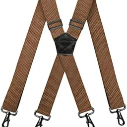 chuongkaiye Men's 4 Clip Suspenders X Shaped Adjustable Elastic Braces 3.8CM Wide Lightweight Straps-picture-44