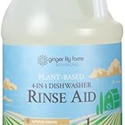 Ginger Lily Farms Botanicals Plant-Based 4-In-1 Dishwasher Rinse Aid, 100% Vegan & Cruelty-Free, Fragrance-Free, 1 Gallon (128 fl oz) Refill, 128.00 Fl Oz (Pack of 1)-image-9