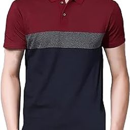 Men Regular Fit T-Shirt - Plain Polo T-Shirt (Multicolor)-image-72