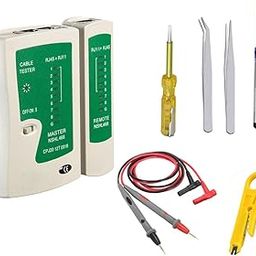 CRAFTS HAVELI Combo of Digital Tester RJ45 LAN Tester & Tweezer 2Pc, Tester & Soldering Pump, Wire & Mini Wire Stripper-3