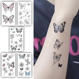 S.A.V.I 5PCS Temporary Tattoos Stickers - Butterfly, Colorful & Diverse Patterns, Waterproof, 10.5x6cm-image-46