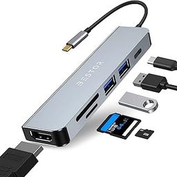 BESTOR® USB C Hub HDMI Adapter, 6 in 1 Multiport Dock for MacBook pro to HDMI 4k,2 USB 3.0 Ports SD/TF Card Reader 55W PD,Compatible for USB C Laptops Nintendo and Other Type C Devices-image-82
