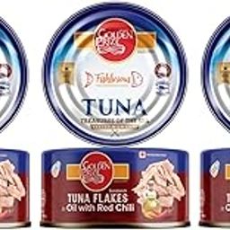 Golden Prize Tuna Sandwich Flakes in Oil with Red Chili 185Gms Each - Pack of 3 Units-image-38