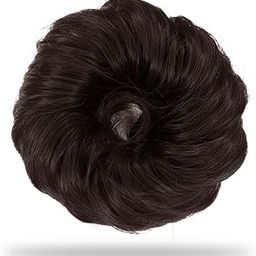 Sanas hair accessories for women wedding stylish 1Pc hair extensions hair bun accessories artificial hair scrunchies for women juda hair bun for women - hair bun extension messy hair buns Wig for women rubber band for hair 1 Pc (Brown)-image-48