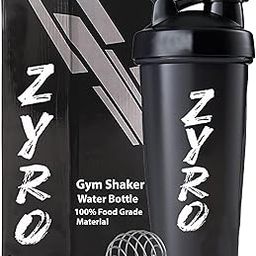 Zyro Protein Shaker Bottle (650ml, Black) | Gym Shaker with Stainless Steel Mixer Ball | Leak-Proof & BPA-Free Plastic | Ideal for Protein Shakes, Pre-Workout & Post-Workout Drinks-picture-27