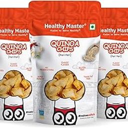 Healthy Master Quinoa Chips 100g | Light & Crispy Chips, high protein | Natural ingredients, Vegan, Gluten Free, No Palm Oil, No Artificial Preservatives, Trans Fat Free, Low Calorie | Pack of 3-image-70