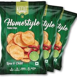 Kettle Studio | Homestyle Potato Crisps Lime & Chilli 125 grams | Pack of 3-image-33