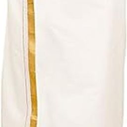 Pure Cotton Ivory Golden Dhoti / Kassavu Double Mundu 2.5cm Golden Border/Kara-image-33