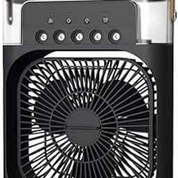 Mini Portable Air Cooler – Personal Evaporative AC Fan with 3 Speeds, 3 Spray Modes, 7-Color LED Light & Timer | USB Rechargeable Mini Cooler for Room, Office, Dorm, Travel (Multicolor)-picture-4