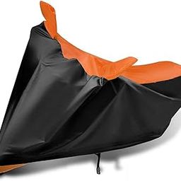 Aksmit Universal Bike Body Cover UV Protection & Dustproof Bike Cover for Two Wheeler, Bike, Scooter, Scooty (Black & Orange)-image-16