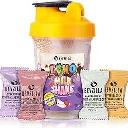 Bevzilla Instant Milkshake Cubes & Bottle 8 Milkshake Cubes (2 Cubes Each Flavour) | Strawberry, Butterscotch, Choco Hazelnut & Vanilla Creme Flavour | BPA Free Shaker 500 Ml Leak Proof-image-42