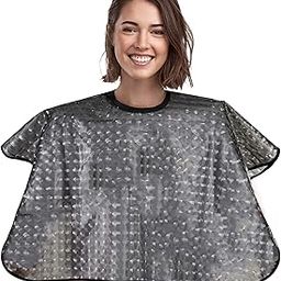Waterproof Hair Dye Cape,Short Comb-Out Capes for Hair Stylist,Makeup Apron for Hair Color,Bleach,Shampoo and More …-image-12