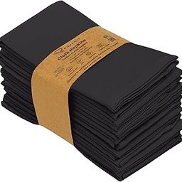 Ruvanti Cloth Napkins set of 12, 18x18 Inches Napkins Cloth Washable, Soft, Durable, Absorbent, Cotton Blend. Table Dinner Napkins Cloth for Hotel, Lunch, Restaurant, Weddings, Events, Parties - Black-image-46