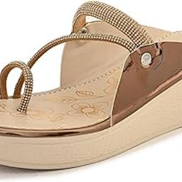 Women's Wedge Heel Sandals | Stylish Slip-On Sandals for Ladies | Soft Cushioned Footbed for Comfort | Elegant & Trendy Design | Lightweight and Durable Fashion Footwear (9409)-picture-1