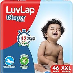 LuvLap Diaper Pants XXL, 15-25kg, 46 Count, Baby Diaper Pants, with Aloe Vera Lotion for Rash Protection, upto 12 Hour protection-image-4