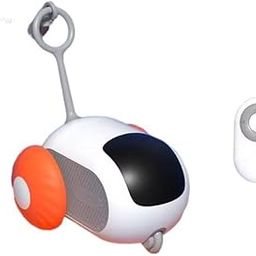 Fluffy Souls Interactive Smart Cat Toy Robot | Auto Rolling Toy with LED Lights & Feather Tail | USB Rechargeable | Indoor Pet Exercise & Entertainment Gadget | Red-picture-6