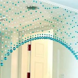CM 40 Lines Acrylic Bead and Drops, Strings Hanging Crystal Curtain (40 Strings Suitable to 5 to 6 Feet Width) (SkyBlue)-image-9
