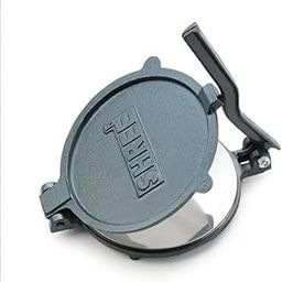 6.5 inch Cast Iron Manual Puri Maker | Empanadas & Pathiri Press | Dough Press Machine with Stainless Steel Inner Surface (Silver and Black, 6.5 INCH) (AW1)-16