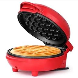 ZYNDRA Mini Waffle Maker Belgian Waffle Maker Small Classic Waffle Maker for Children's Birthdays, Family Parties, Easter or Christmas, Cute and Compact Design, 550 Watts, Red-25