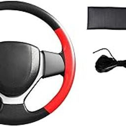 TOUCH OF MODERN� Leatherette stitchable Car Steering Wheel Cover Black and Red with Thread and Needle for Maruti Ritz-image-95