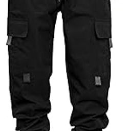 Men's Regular Fit Mid Rise Casual Joggers With Elastic Waist, Multi-Pocket Design, Casual Cargo Joggers Track Pant Ll Track Pants Ll Plain Track Pant (Trouser 156 $P)-image-87