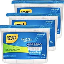 Smart Saver Moisture Absorber Dehumidifier for Wardrobe, Cupboards & Closets | Fights Against Moisture, Fungus,smells, Portable Dehumidifier Moisture Absorber for Bathroom, Kitchen, Laundry- 3 Pack-24