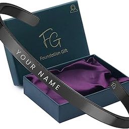 Men’s Custom Name Bracelet – Engraved Stainless Steel Adjustable Bracelets for Him | Personalized Jewelry Gift in Gold, Silver, Black, Rose Gold | Name Bracelet with Premium Gift Box-image-67